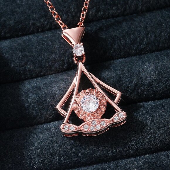 ✨Shiny Unique Shape Rose Gold Plated Necklace for Women, MARR9003 - Picture 1 of 6